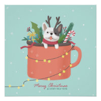 Merry Christmas: Dog Illustration Art