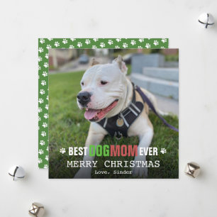 Merry Christmas Dog Mum From The Dog Photo Flat Holiday Card
