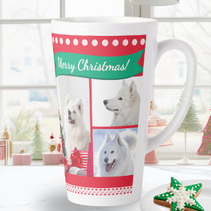 Merry Christmas Dog Mum Pet Photos Personalised Latte Mug