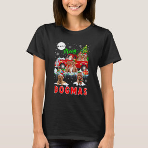 Merry Christmas Dog Santa Carrying Cockapoos On Pi T-Shirt
