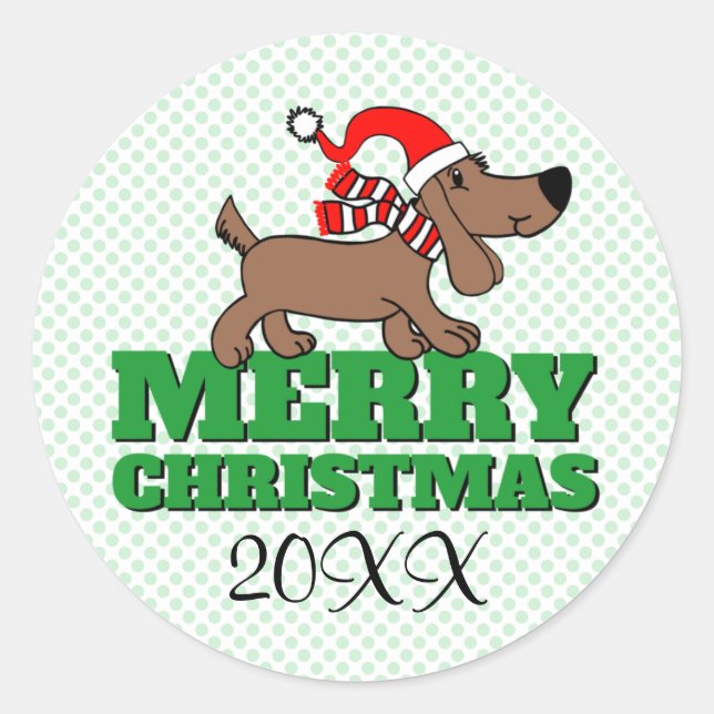 Merry Christmas Dog Sticker 3 inch (sheet of 6) (Front)