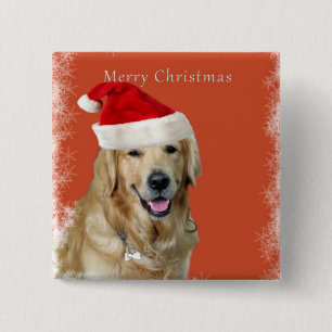 Merry Christmas Doggy 15 Cm Square Badge