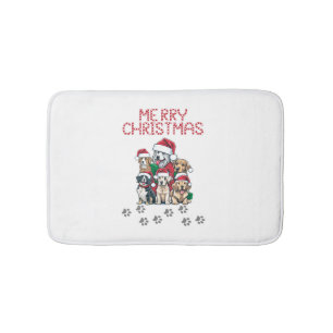 Merry Christmas dogs Bath Mat