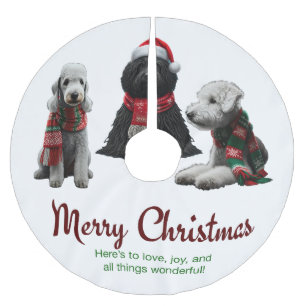 Merry Christmas Dogs Brushed Polyester Tree Skirt