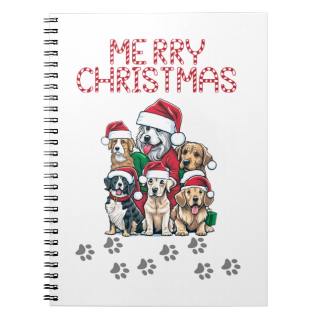 Merry Christmas dogs   Notebook (Front)