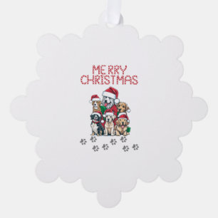 Merry Christmas dogs Tree Decoration Card