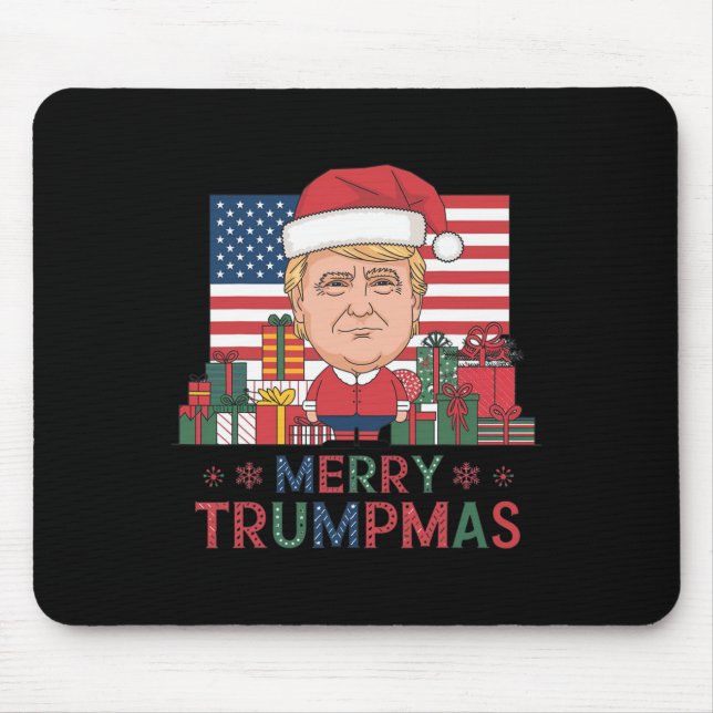 Merry Christmas Donald Trump Santa Family Xmas Men Mouse Mat (Front)
