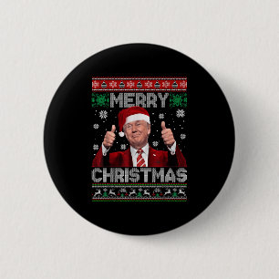 Merry Christmas Donald Trump Santa Family Xmas Ugl 6 Cm Round Badge