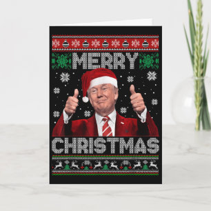 Merry Christmas Donald Trump Santa Family Xmas Ugl Card