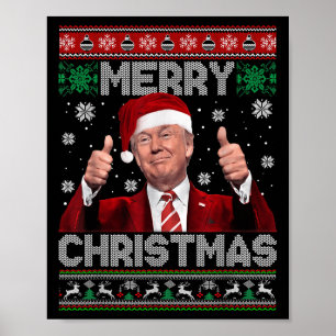 Merry Christmas Donald Trump Santa Family Xmas Ugl Poster