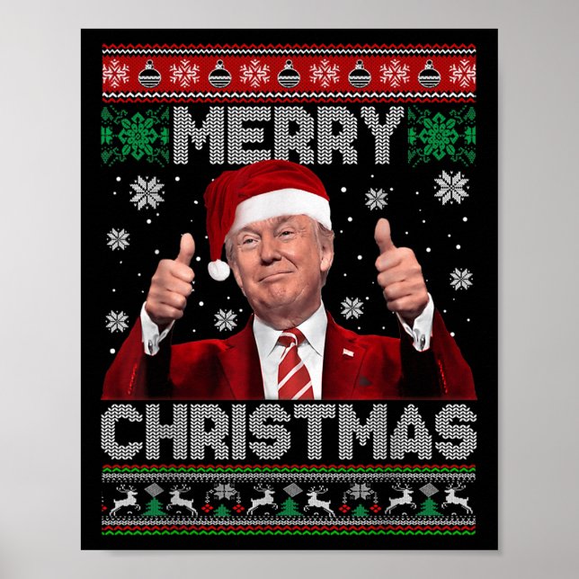Merry Christmas Donald Trump Santa Family Xmas Ugl Poster (Front)