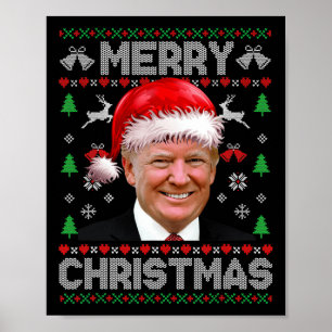 Merry Christmas Donald Trump Santa Family Xmas Ugl Poster