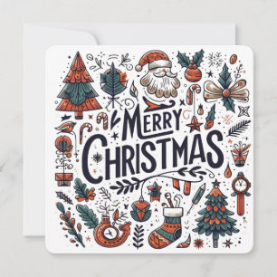 Merry Christmas Doodle Art Celebration  Invitation
