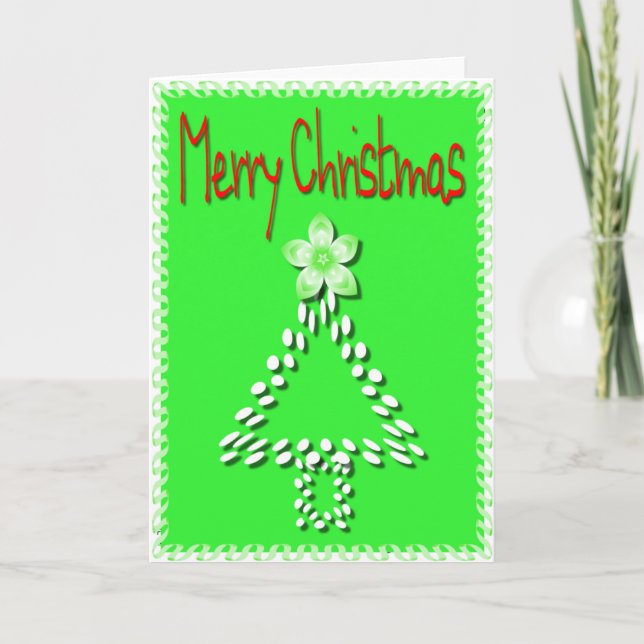 Merry Christmas Dot Tree Card (Front)
