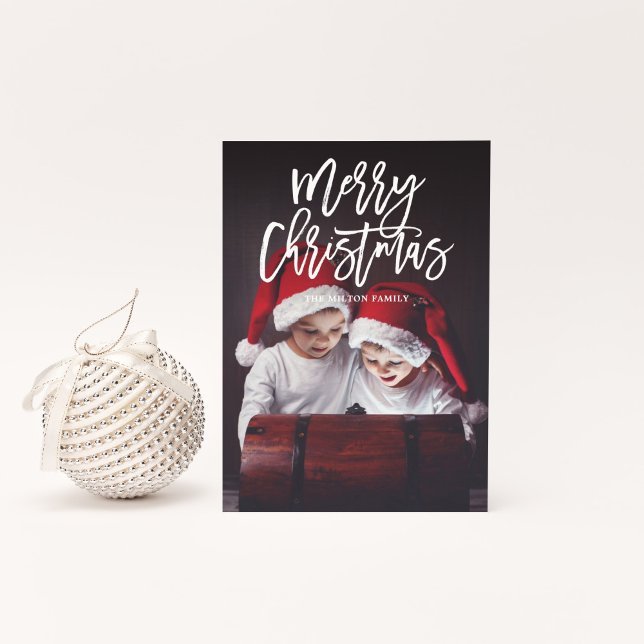 MERRY CHRISTMAS Double-Sided Photo Christmas Holiday Card (Creator Uploaded)