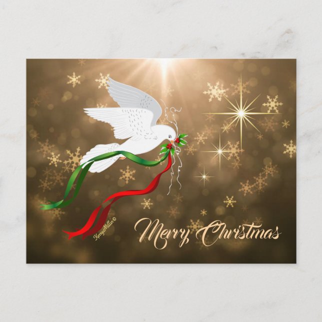 Merry Christmas Dove Postcard (Front)