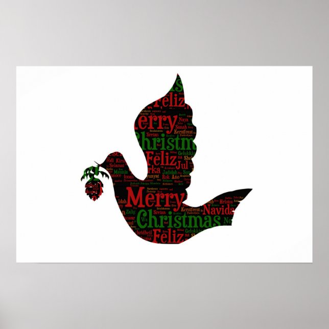 Merry Christmas Dove Poster (Front)