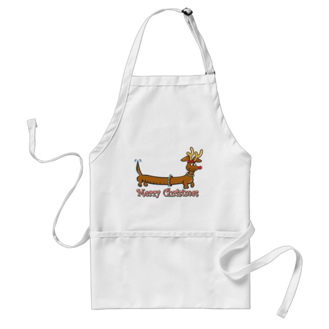 Merry Christmas Doxie Standard Apron (Front)