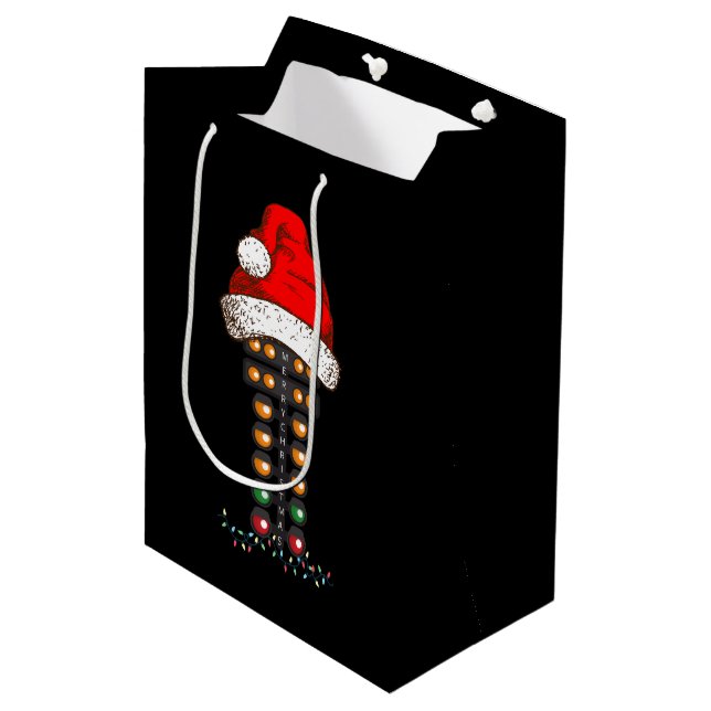 Merry Christmas Drag Racing Christmas Tree  Medium Gift Bag (Front Angled)