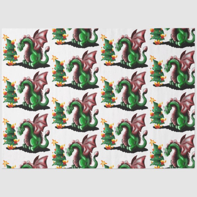 Merry Christmas Dragon Tissue Paper (Front)