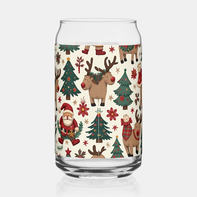 Merry Christmas Drinkware Set Can Glass (Left)