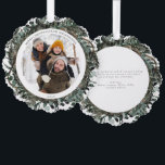 Merry Christmas Dusty Winter Greenery Photo Wreath Tree Decoration Card<br><div class="desc">Introducing the Merry Christmas Dusty Winter Greenery Photo Wreath Ornament Card, the perfect way to ring in the holiday season with style and festive elegance. This enchanting card captures the essence of winter wonderland, with its delicate winter eucalyptus and evergreen botanical greenery, adorned with berries, intricately arranged to form a...</div>