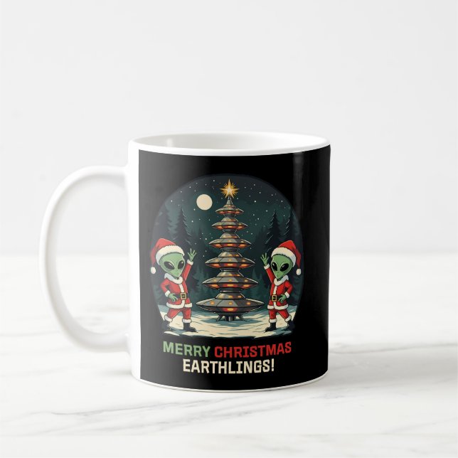 Merry Christmas, Earthlings! Coffee Mug (Left)