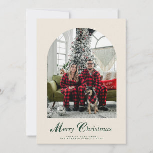Merry Christmas Elegant Arch Photo  Holiday Card