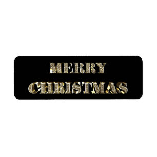 Merry Christmas Elegant Black and Gold Typography