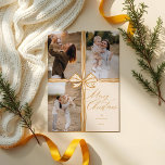 Merry Christmas Elegant Bow Present Photo Collage Holiday Card<br><div class="desc">Celebrate the joy of the holiday season with our "Merry Christmas Elegant Bow Present Photo Collage Christmas Card." This card is the perfect blend of elegance and whimsy, designed to showcase your cherished memories in a delightful and festive manner. The design prominently features our sophisticated Christmas Bow and Ribbon motif,...</div>