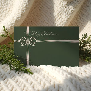 Merry Christmas Elegant Bow & Ribbon Present Green Envelope