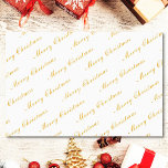 Merry Christmas Elegant Calligraphy Custom Text Tissue Paper<br><div class="desc">Click CUSTOMIZE FURTHER to change the background colour or text colour, and easily create your personalised Christmas tissue paper. You can TRANSFER this DESIGN on other Zazzle products and adjust it to fit most of the Zazzle items. Standard Studio designs are made in high-resolution vector graphics for a professional print....</div>
