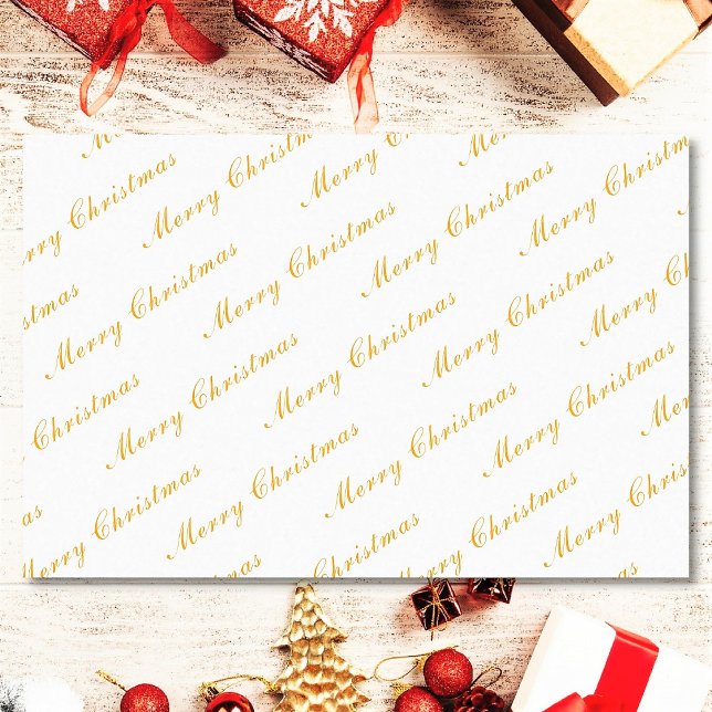 Merry Christmas Elegant Calligraphy Custom Text Tissue Paper (Creator Uploaded)