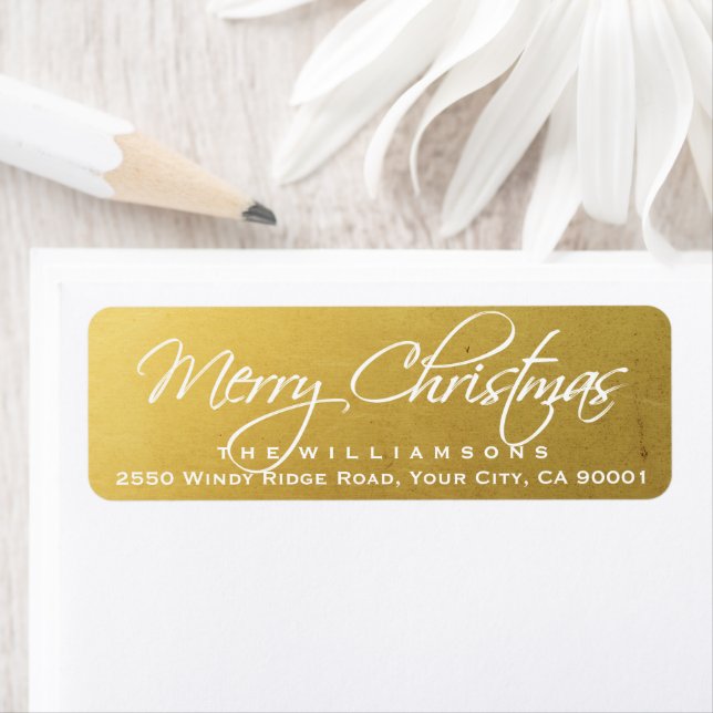 Merry Christmas Elegant Calligraphy Script Gold (Insitu)