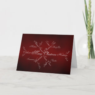 Merry Christmas elegant Christmas snowflake words Card