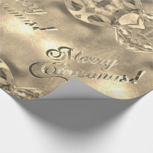 Merry Christmas Elegant Faux Gold Foil Script Chic Wrapping Paper