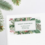 Merry Christmas Elegant Floral Return Address Label<br><div class="desc">Merry Christmas Elegant Holiday Floral Greenery Return Address Label</div>
