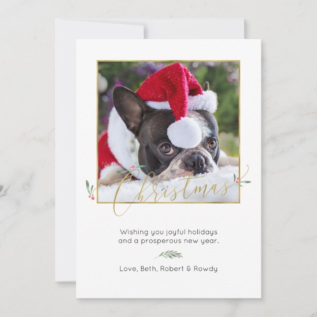 Merry Christmas Elegant Holiday Photo Card (Front)