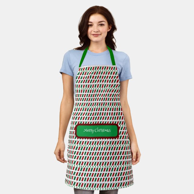 Merry Christmas Elegant & Modern Customise  Apron (Worn)
