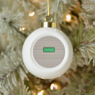 Merry Christmas Elegant & Modern Customise Ceramic Ball Christmas Ornament