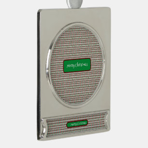 Merry Christmas Elegant & Modern Customise Silver Plated Banner Ornament