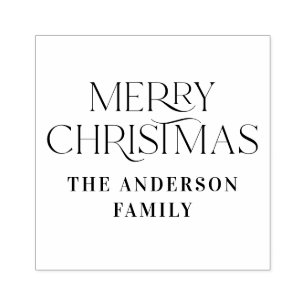 Merry christmas elegant modern typography rubber stamp