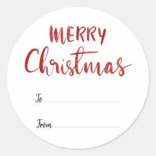 Merry Christmas Elegant Red Script   Gift Tag