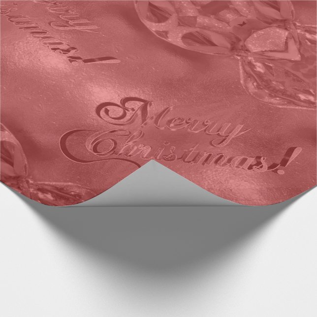 Merry Christmas Elegant Script Burgundy Red Wrapping Paper (Corner)