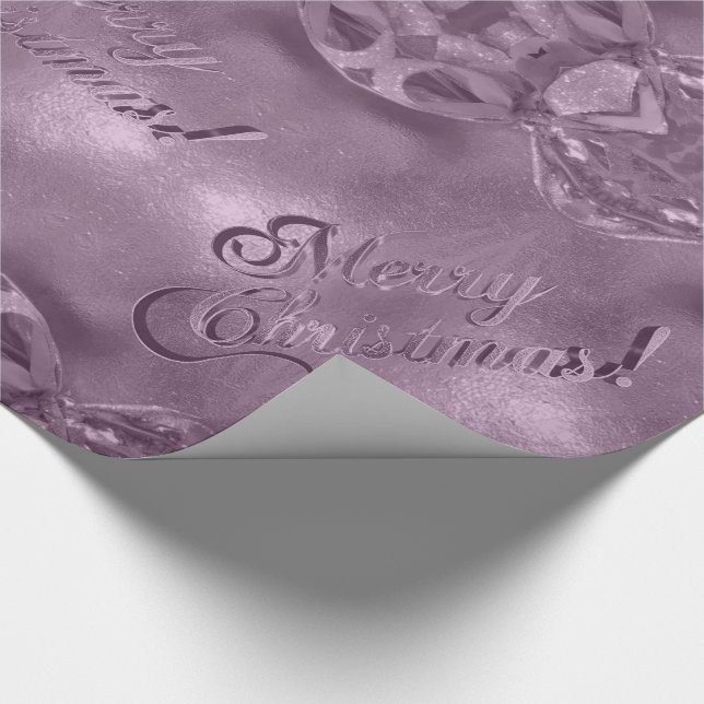 Merry Christmas Elegant Script Luxurious Pink Wrapping Paper (Corner)