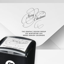 Merry Christmas elegant script return address