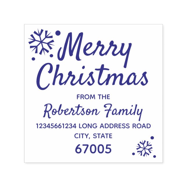 Merry Christmas Elegant Snowflake Return Address Self-inking Stamp (Design)
