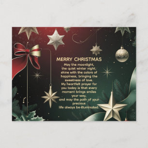 Merry Christmas elegant Stars & Festive Holiday Postcard