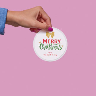 Merry Christmas Elegant Sticker Personalise