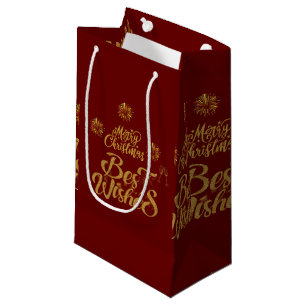 Merry Christmas Elegant Trendy Small Gift Bag